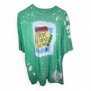 Bleached Blues Clues Graphic Tshirt Green Unisex 3XL